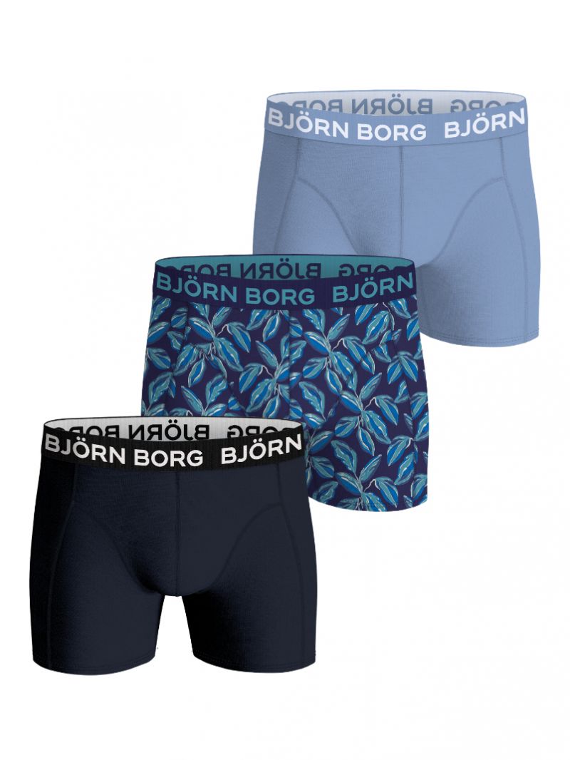 Bjornborg Bamboo cotton blend boxer 3P blauw M -