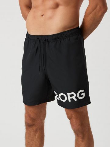 Borg swim shorts zwart