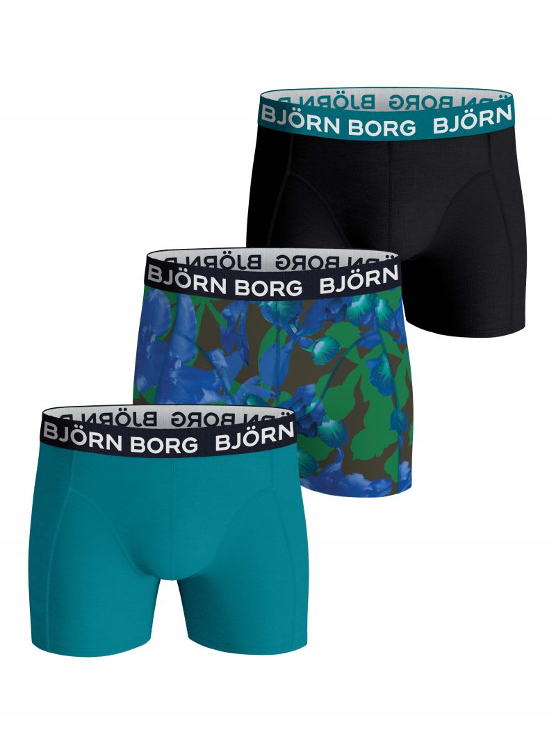 Bjornborg Cotton stretch boxer 3P blauw M -