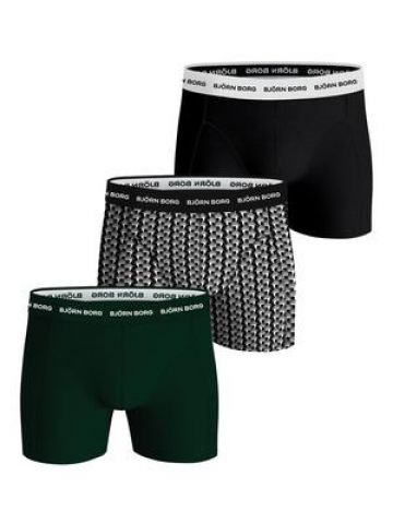 Cotton stretch boxer 3P groen
