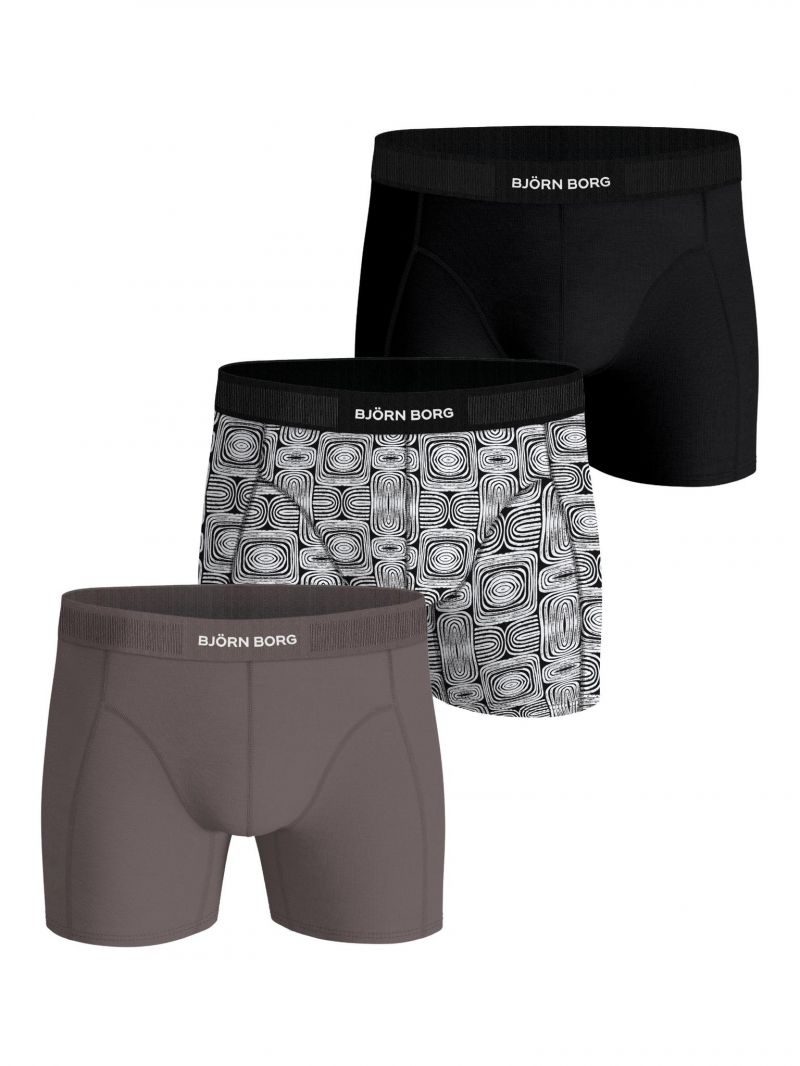 Bjornborg Organic cotton stretch boxer 3P zwart M -