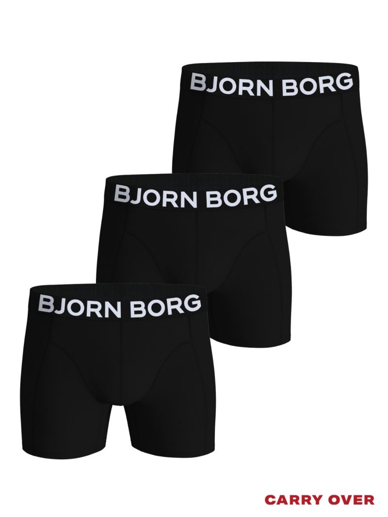Bjornborg Organic cotton stretch boxer 3P zwart Xxl -