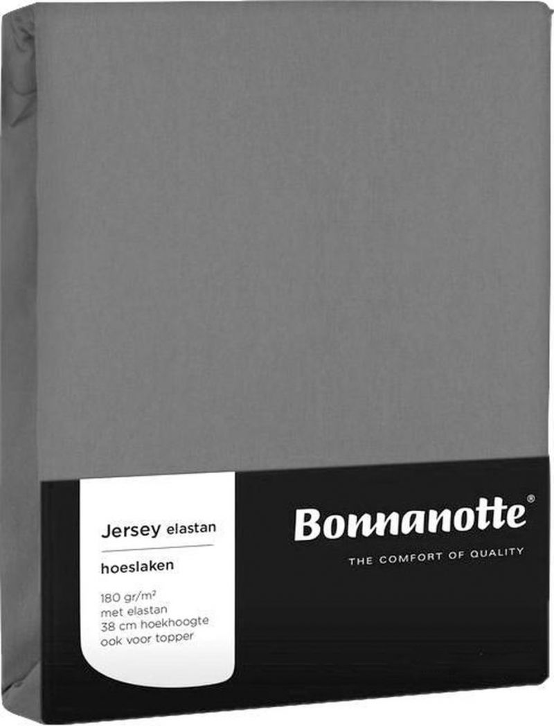 Bonnanotte Hoeslaken 90/100 X 200/220 midden grijs 100/200 -