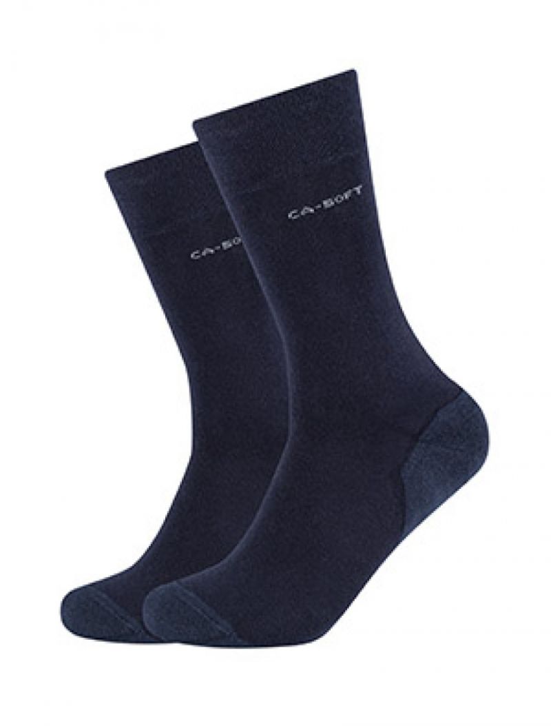 Camano Unisex ca-soft walk Socks 2p blauw 39-42