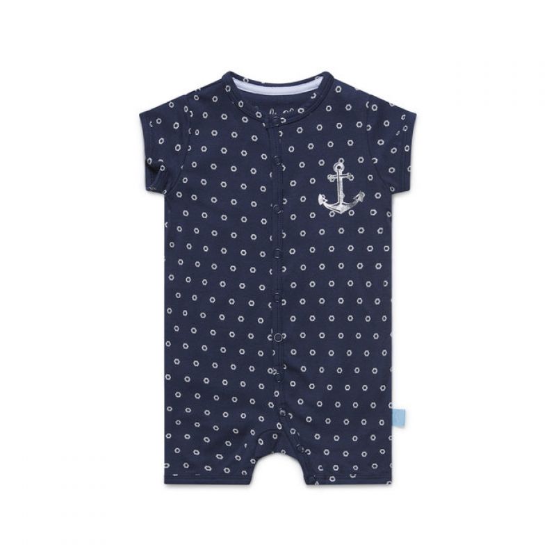 Charliechoe Baby jumpsuit short sleeve Under the Sea blauw 74 -