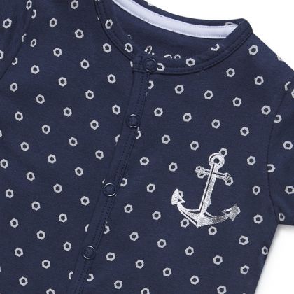 Charliechoe Baby jumpsuit short sleeve Under the Sea blauw 74 -