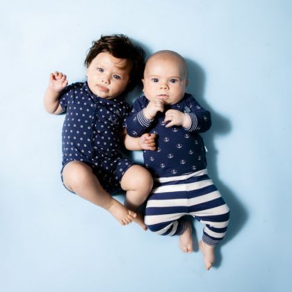 Charliechoe Baby jumpsuit short sleeve Under the Sea blauw 74 -