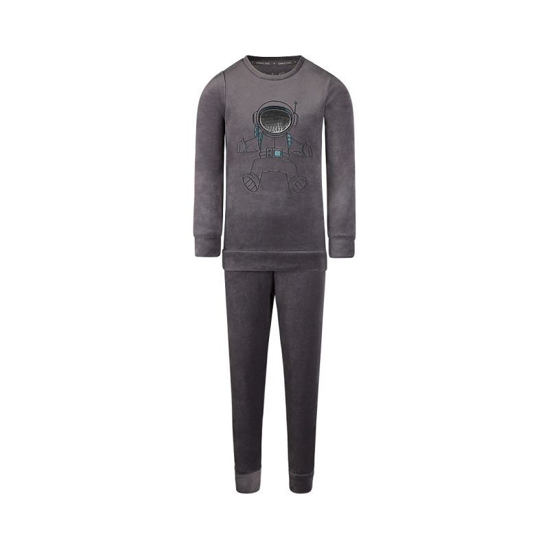 Charliechoe Boys velours set grijs 158/164 -