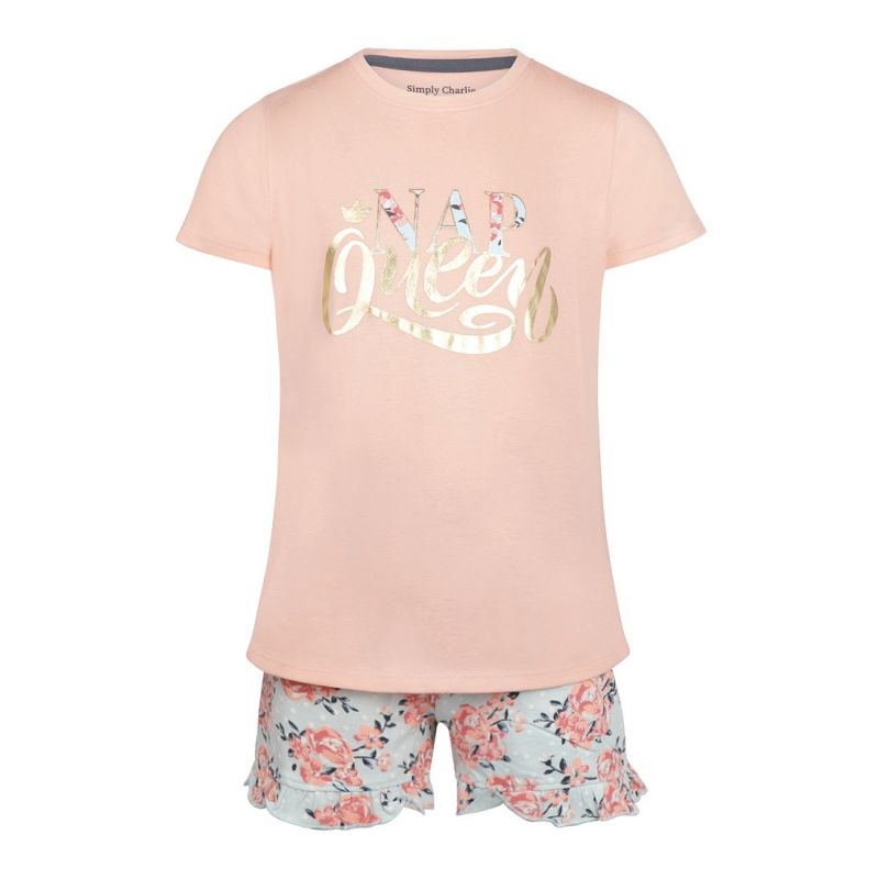 Charliechoe Girls short set roos 122/128 -