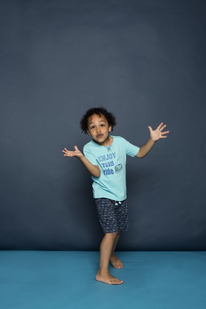 Charliechoe Pyjama short set blauw 122/128 -