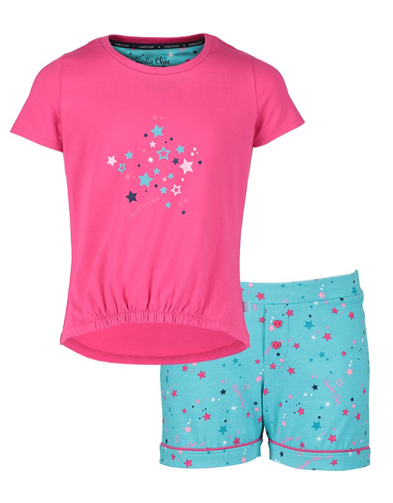 Charliechoe Pyjama short set Dazzling stars fuchsia 122/128 -