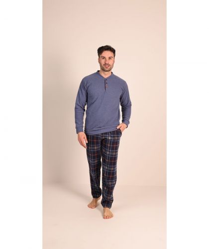 Gary Pyjama fleece blauw 48 -