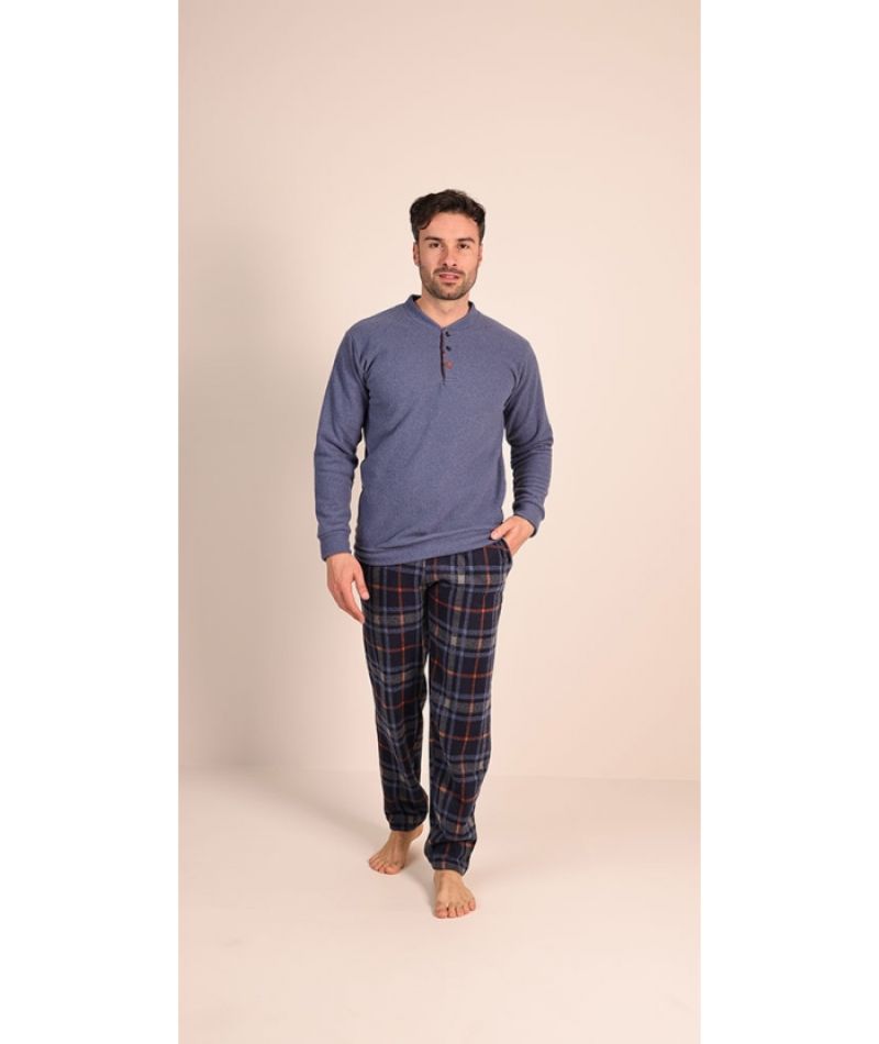 Gary Pyjama fleece blauw 48 -