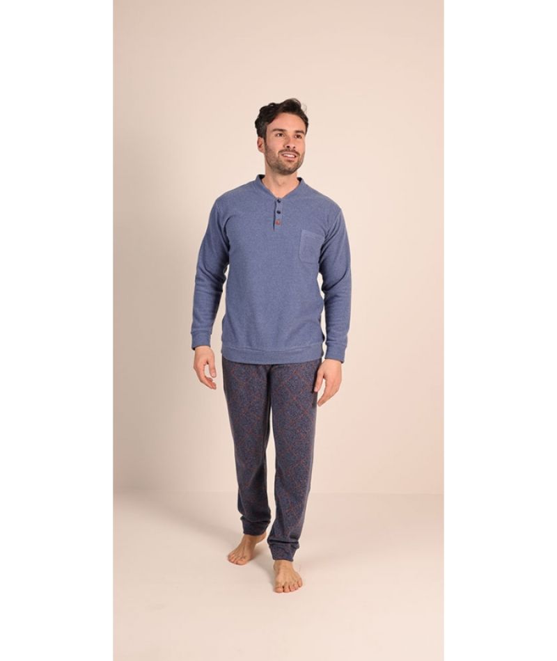 Gary Pyjama fleece blauw 52 -