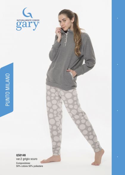 Gary Pyjama Fleece grijs S -