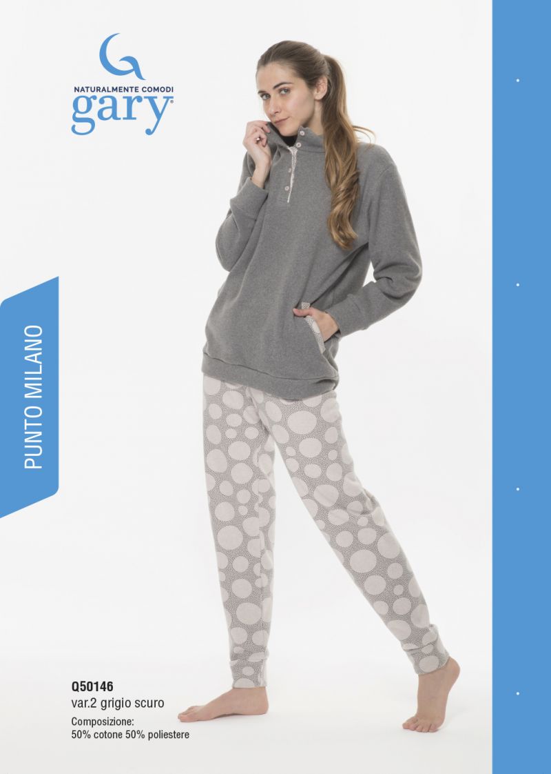Gary Pyjama Fleece grijs S -