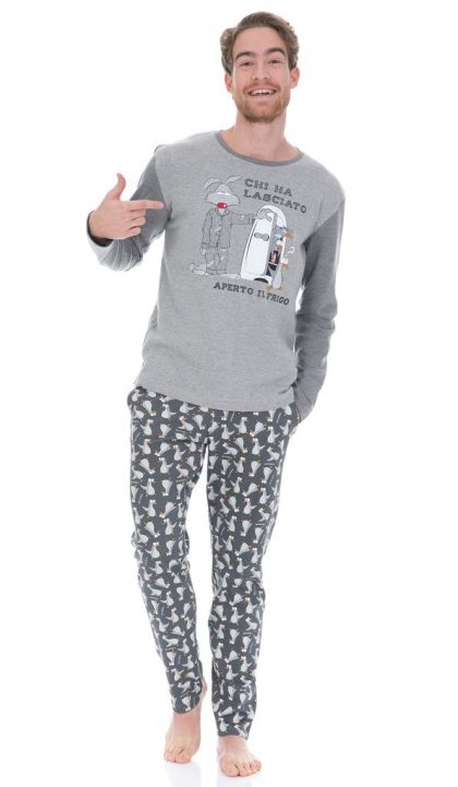 Happy People Pigiama Giro Uomo - Pingu grijs M -