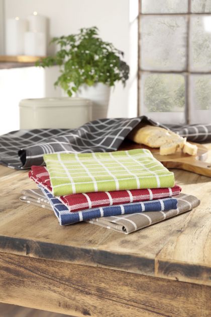 Lasa Home Keukenhanddoek 50/70 cm  4 stuks grijs U -