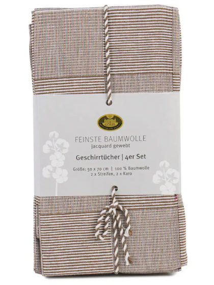 Lasa Home Keukenhanddoek 50/70 cm  4 stuks taupe U -