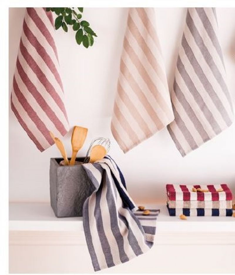 Lasa Home Keukenhanddoek 50x70 4 stuks grijs U -