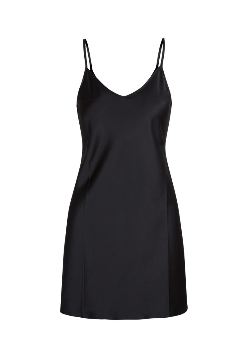 Linga Dore Satin chemise DAILY zwart S -