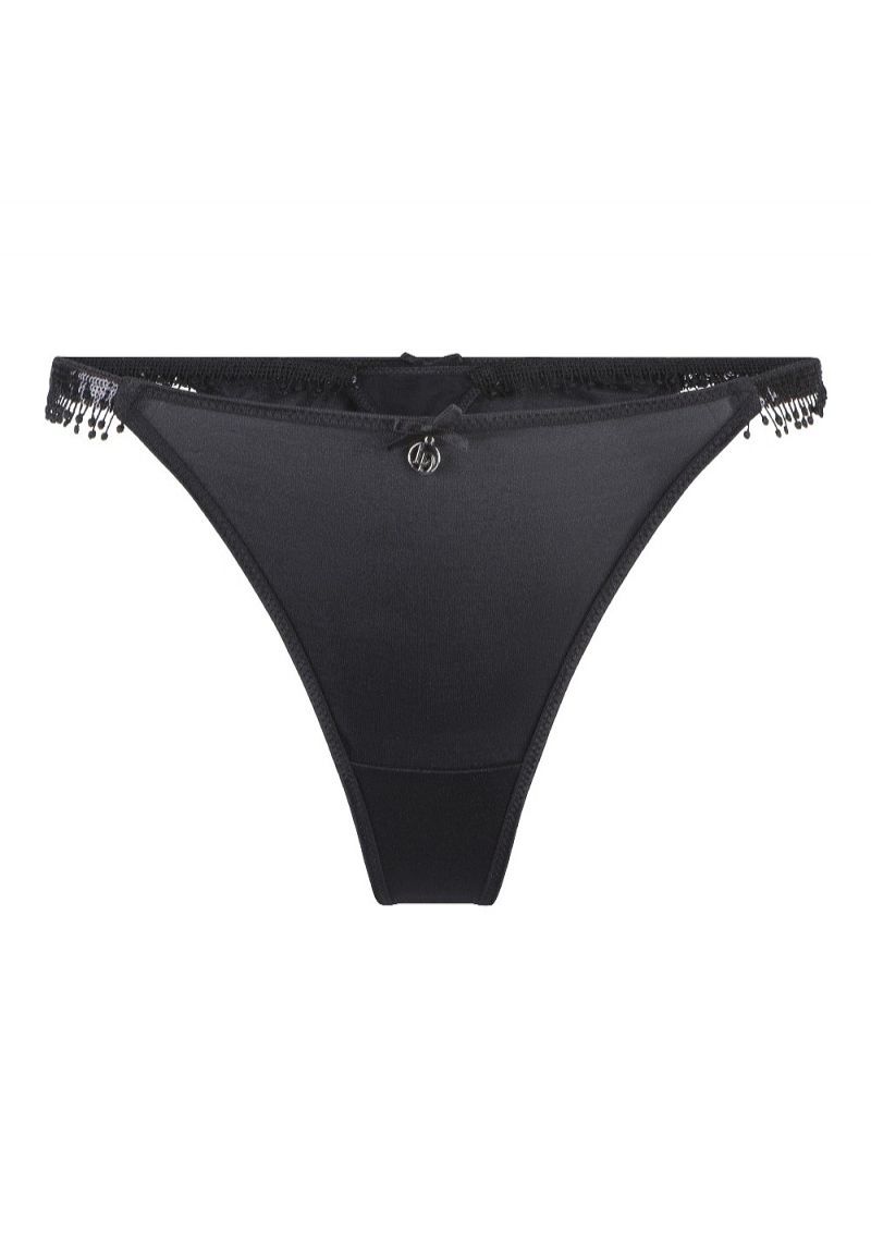 Linga Dore String Black Sparkle zwart S -