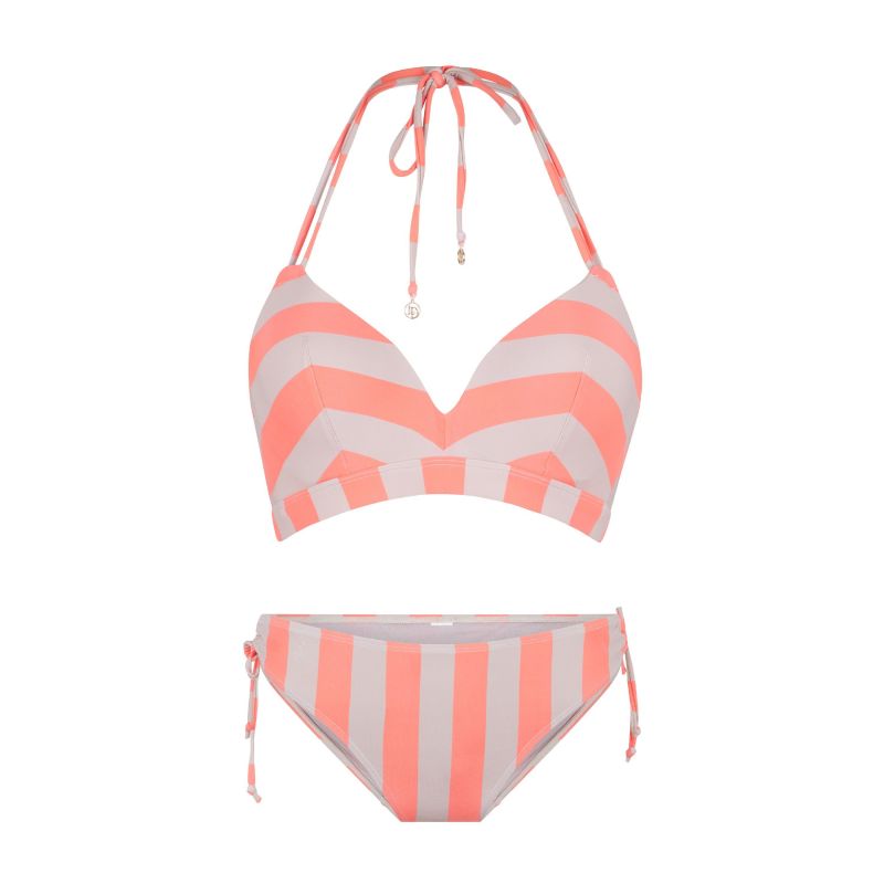 Linga Dore Triangel voorgevormde bikini set Streep oranje 36 A