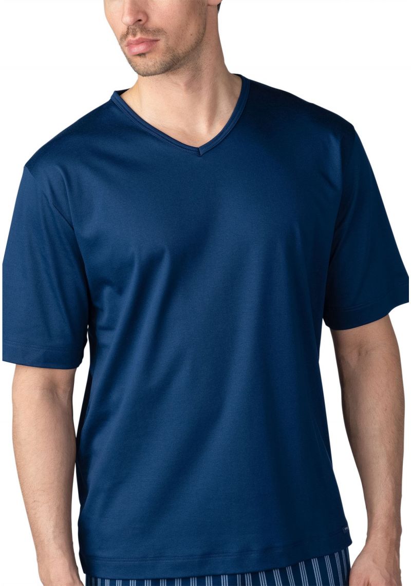Mey Shirt korte mouw blauw 48 -