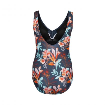 Mila Ladies swimsuit V-insert blauw 50 -