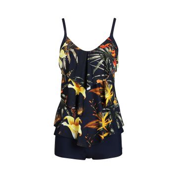 Mila Ladies tankini triple layer blauw 48 -
