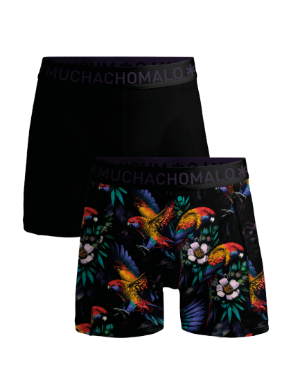 Muchachomalo 2-pack short print Parrot zwart L -