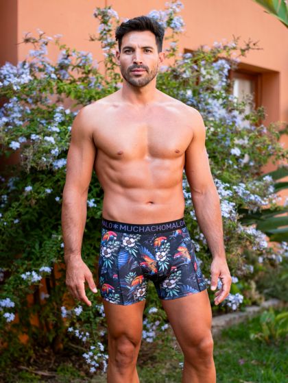 Muchachomalo 2-pack short print Parrot zwart L -