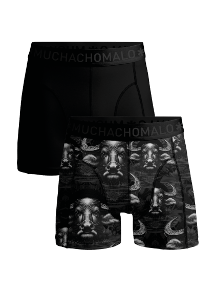 Muchachomalo 2-pack short print Waterbuffalo zwart M -