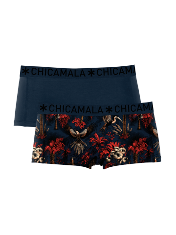 Muchachomalo Girls 2-Pack Boxer Shorts print/solid blauw 158/164 -