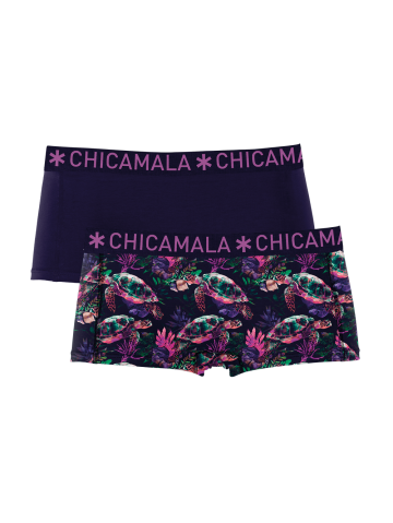 Muchachomalo Girls 2-Pack Boxer Shorts print/solid blauw 158/164 -