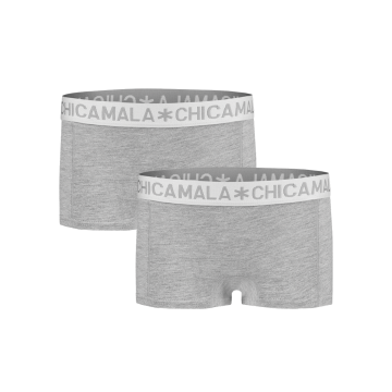 Muchachomalo Girls 2 pack boxershort Solid grijs 158/164 -