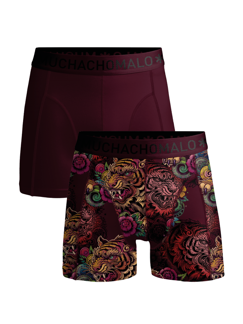 Muchachomalo Men 2-Pack Boxer Shorts print/solid rood L -