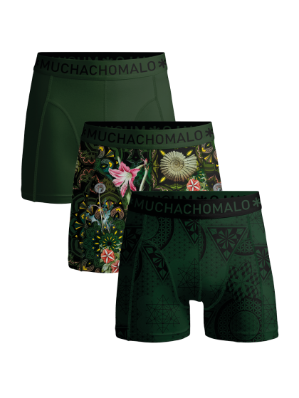 Muchachomalo Men 3-pack Boxer shorts Geometric groen L -