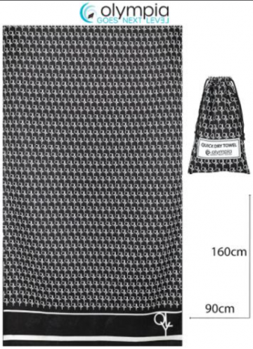 Olympia Beachtowel 90X160CM zwart U -