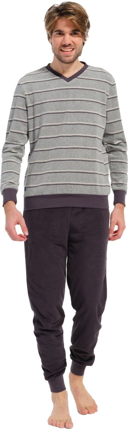 Pastunette Badstof pyjama V-neck grijs 48 -