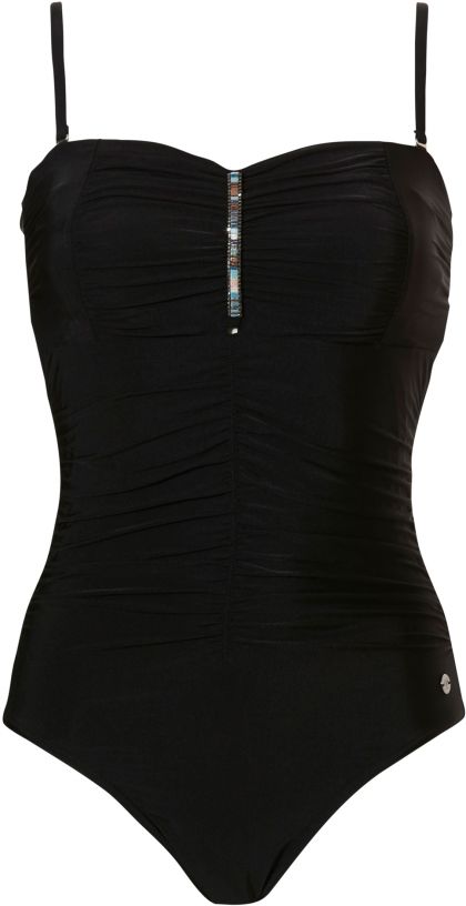 Pastunette Corrigerend bandeau badpak zwart 48 -