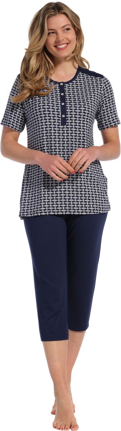 Pastunette Pyjama capri blauw 50 -
