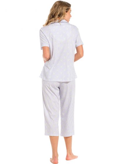 Pastunette Pyjama capri broek blauw 52 -