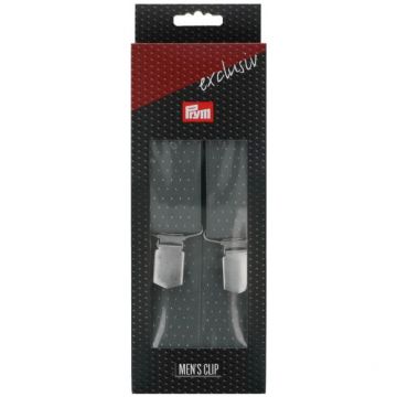 Bretellen Exclufief Stippen 120cm 35mm grijs