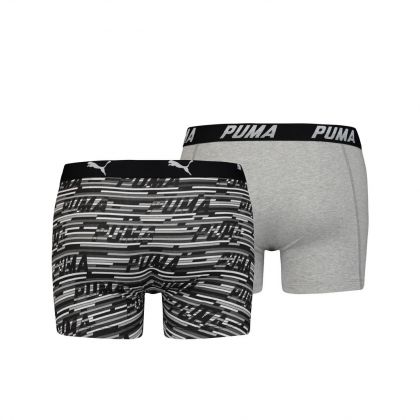 Puma Short Logo AOP Boxer 2Pack zwart M -