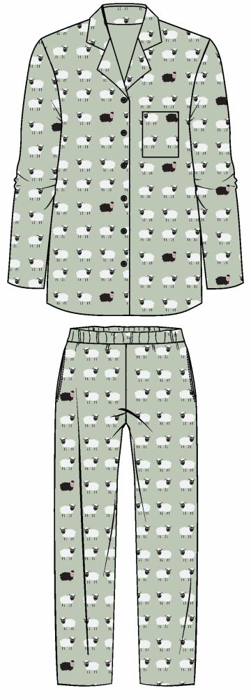 Ringella Doorknoop pyjama groen 46 -