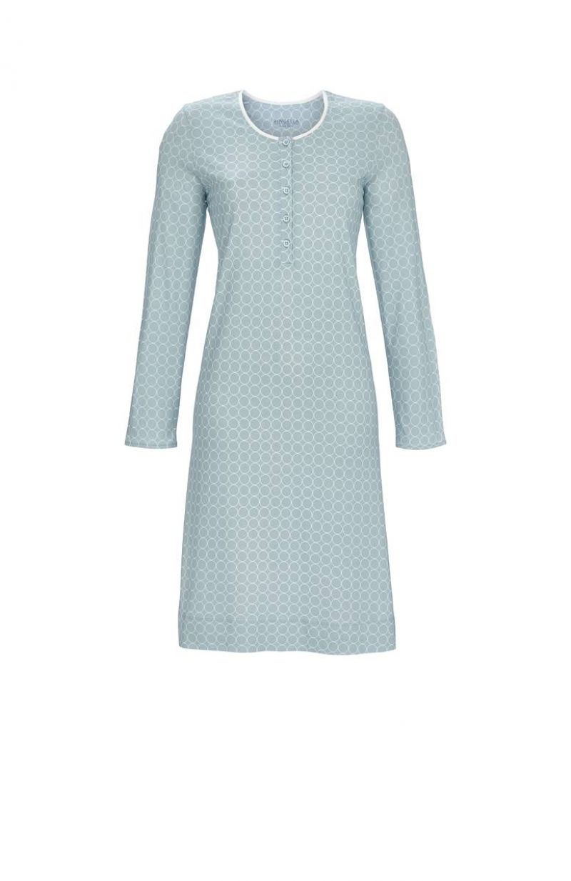 Ringella Nachthemd met knoopsluiting turquoise 46 -