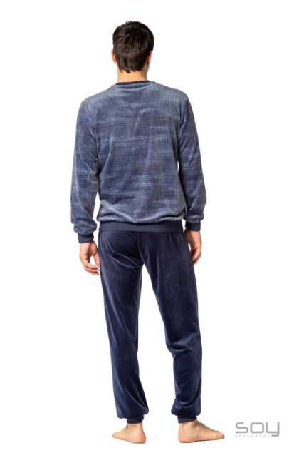 Soy Pyjama velours fleece blauw M -