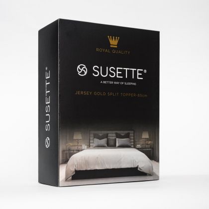 Susette Hoeslaken exellence gold hoek 40 cm taupe 90/220 -