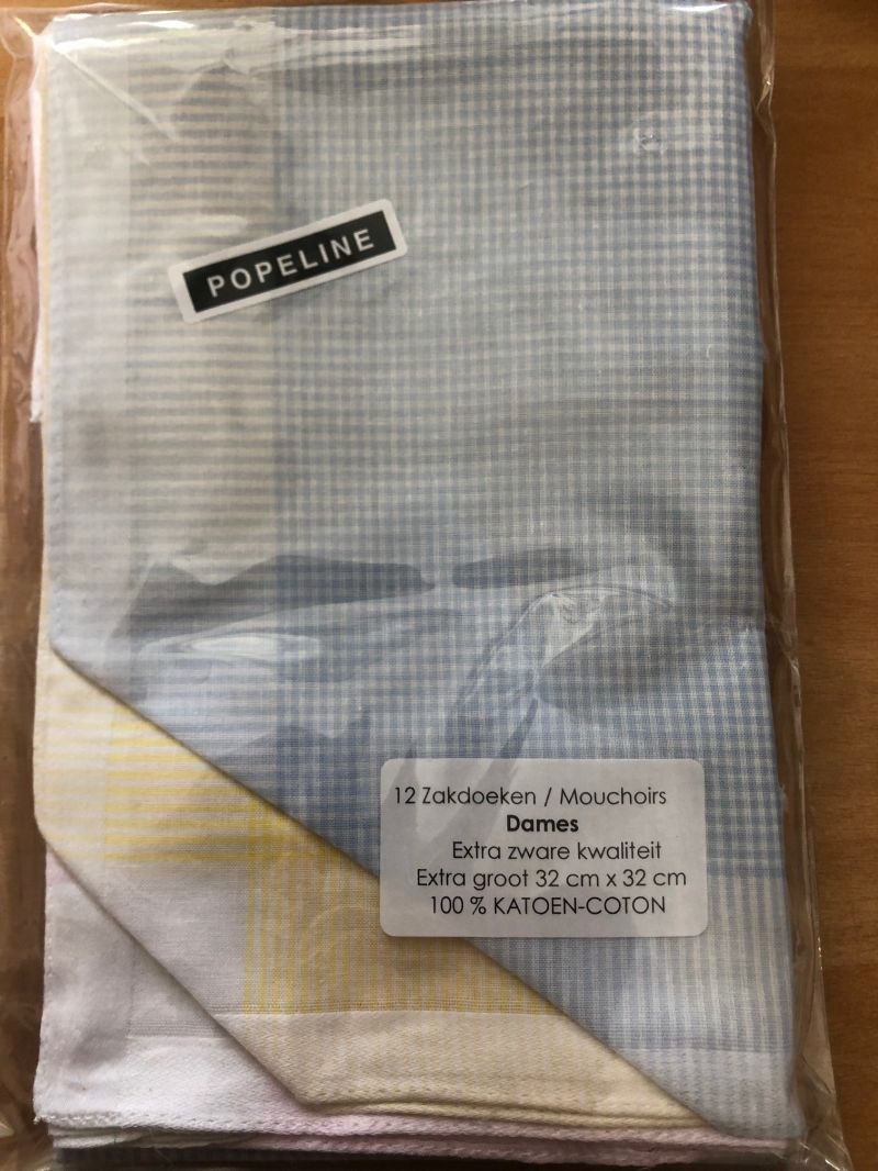 Tiseco Emilio Dameszakdoek 32x32cm 12 stuks blauw One Size -